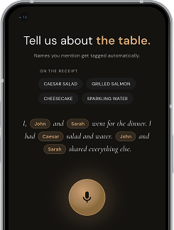 Saying out loud who had what at the table